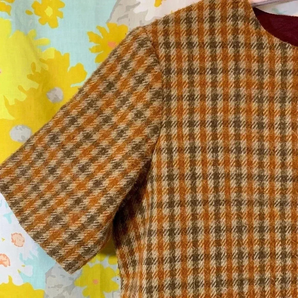 Vintage wool gingham top size large - Picture 5 of 11